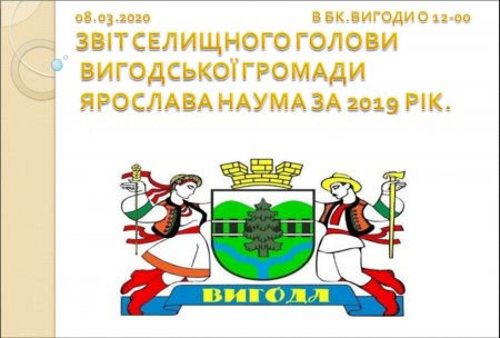 Звіт селищного голови Вигодської ОТГ