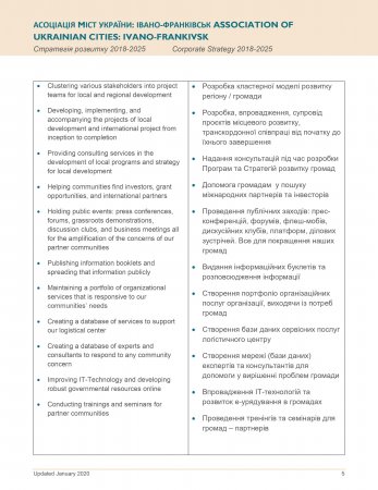 Асоціація міст України: Івано-Франківськ "Стратегія розвитку 2018-2025"/Association of Ukrainian Cities: Ivano-Frankivsk "Corporate Strategy 2018-2025"