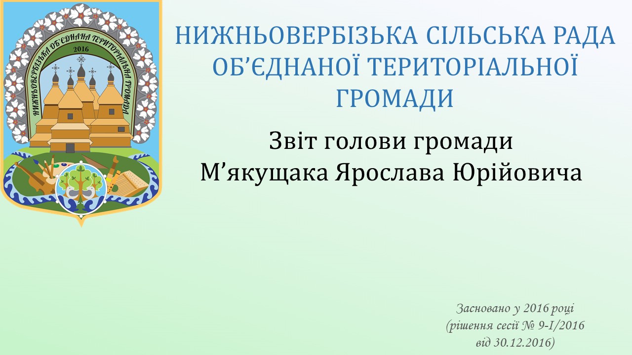 Звіт голови Нижньовербізької громади М'якущака Ярослава Юрійовича за 2019 рік