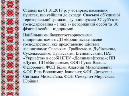 Звіт Спаського сільського голови за 2018 рік