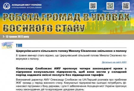 РОБОТА ГРОМАД В УМОВАХ ВОЄННОГО СТАНУ — електронний дайджест АМУ