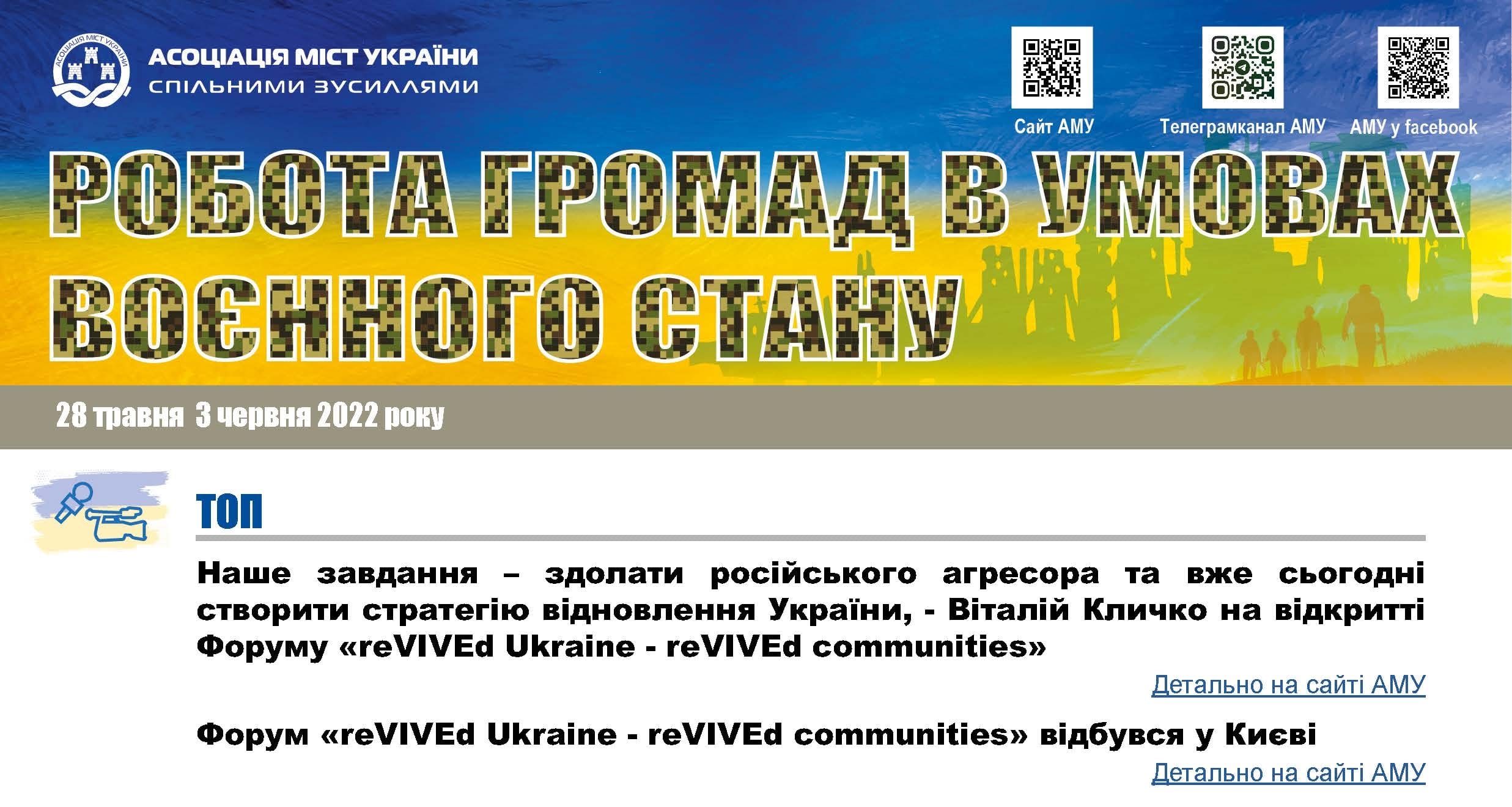 РОБОТА ГРОМАД В УМОВАХ ВОЄННОГО СТАНУ — електронний дайджест АМУ