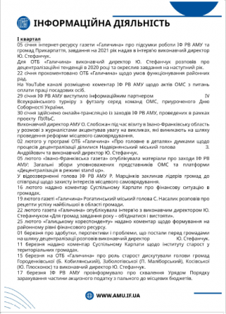 Звіт про роботу ІФ РВ АМУ за 2021 рік