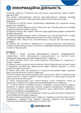 Звіт про роботу ІФ РВ АМУ за 2021 рік