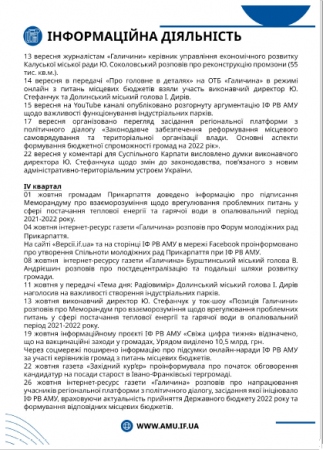 Звіт про роботу ІФ РВ АМУ за 2021 рік