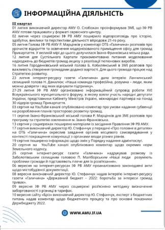 Звіт про роботу ІФ РВ АМУ за 2021 рік